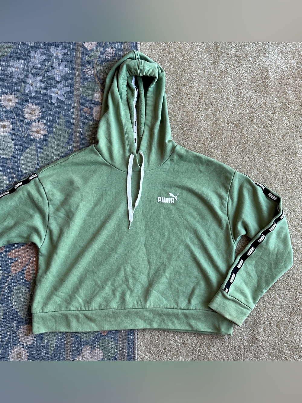 Women’s Green Crop Puma Hoodie